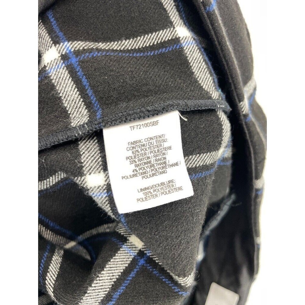 Derek Lam 10 Crosby Plaid Flare‎ Pants Women’s Size 8 Blue Black White Dressy - Picture 8 of 8